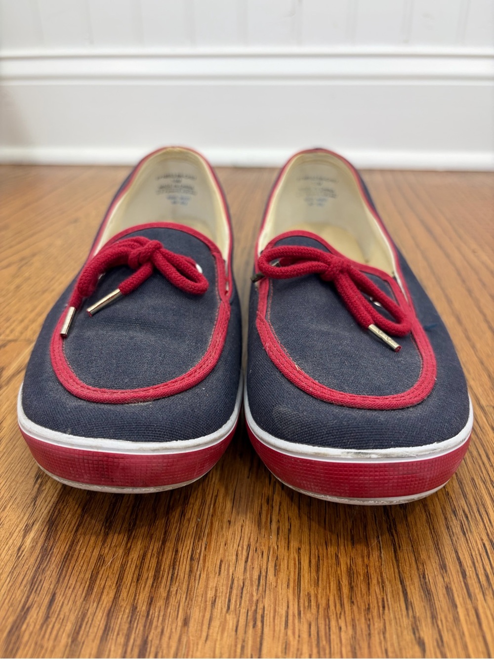 Grasshoppers Navy/Red Slip-on Boat Shoes (10) - Picture 3 of 7
